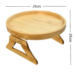 Sofa Bakke Bord Sofa Armlæn Clip-on Bakke Naturlig Bambus Sofa Bakke Praktisk Tv Snack Bakke Til Remo