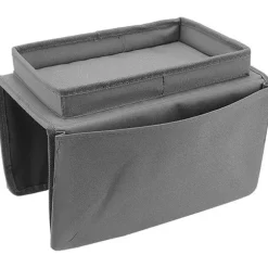 Sofa Bakke Bordklemme på Sidebord, Sammenklappeligt Sofa Armbordsbord Aftagelig Armlænsbakke til Spisning og Drikning grå-FM- gray