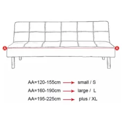 Sofa Bed Cover Dobbelt Uden Armlæn 160-190 Cm