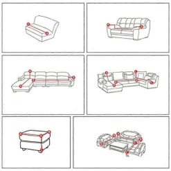 Sofa betræk elastisk stræk sofa betræk, til 1 personers L-formet hjørnesofa kræver to