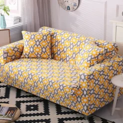 Sofa betræk elastisk, strækbart sofa overtræk (rattan gul, 2 personers 145-185cm)