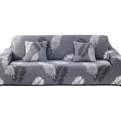 Sofa betræk, strækbart sofa betræk jacquard sofa beskytter (fjer, 1 personers sofa betræk: 90-140cm)