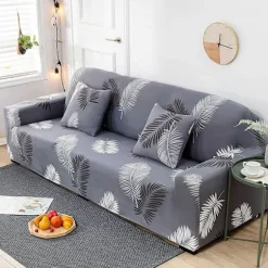 Sofa betræk, strækbart sofa betræk jacquard sofa beskytter (fjer, 1 personers sofa betræk: 90-140cm)