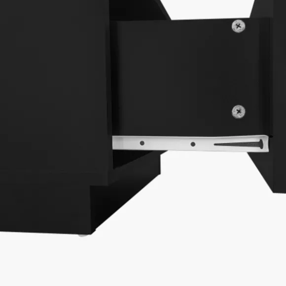 Sofa bord med app-styring & LED-belysning, 2 skuffer, glasplade | Sort, 100x50x35,5 cm | Moderne stuebord Black