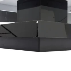 Sofa bord 70x70x36cm med 360° roterende top, 2-lags funktionelt stuebord, højglans hvid & sort Black White