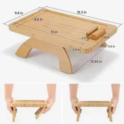 Sofa Clip-on Sidebord til Brede Sofaer Arm, Foldbart Sofabakke med 360° Roterende Telefonholder