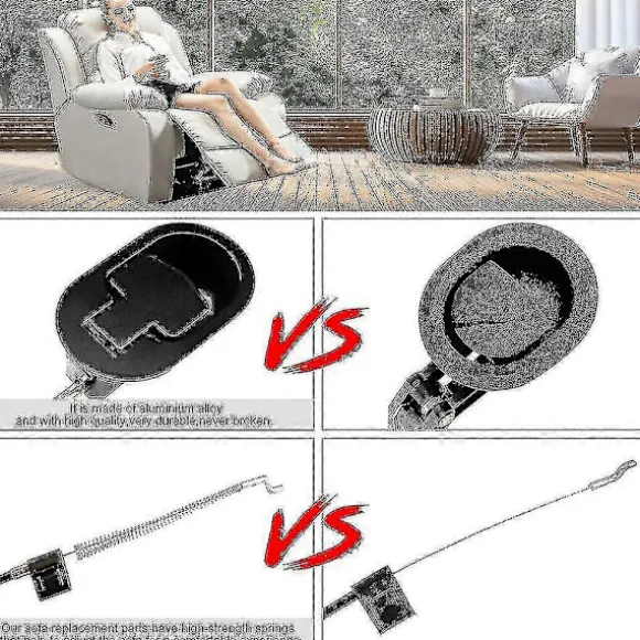 Sofa kabel i aluminiumslegering 96 cm håndtag lænestol udskiftning universal armstol reservedele nem installation til sofa lænestol lænestol afslapning (FMY) | Fyndiq