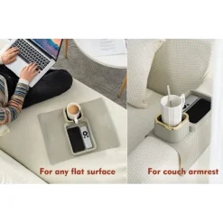 Sofa Kopholder Bakke, Silikone Anti-Spild og Anti-Skrid Sofa Drikkeholder, Stærk og Vægtet Telefon/Fjernbetjening/Snacks Sofa Kopholder