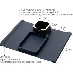 Sofa Kopholder Bakke, Silikone Anti-Spild og Anti-Skrid Sofa Drikkeholder, Stærk og Vægtet Telefon/Fjernbetjening/Snacks Sofa Kopholder