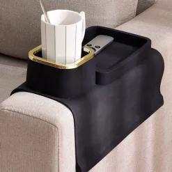Sofa Kopholder Bakke, Silikone Anti-Spild og Anti-Skrid Sofa Drikkeholder, Stærk og Vægtet Telefon/Fjernbetjening/Snacks Sofa Kopholder