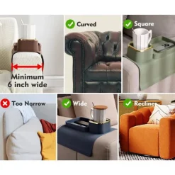 Sofa Kopholder Bakke, Silikone Anti-Spild og Anti-Skrid Sofa Drikkeholder, Stærk og Vægtet Telefon/Fjernbetjening/Snacks Sofa Kopholder