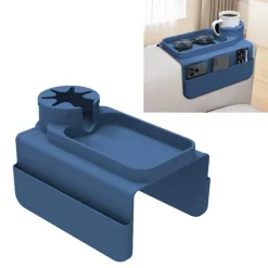 Sofa kopholderbakke, silikone sofa armlæns opbevaringsboks med side lommer til fjernbetjening, mobiltelefon, tablet eller snacks