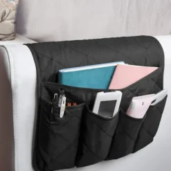 Sofa med 5 lommer Opbevaring Armlænsorganisator Hængende sengelomme Grey