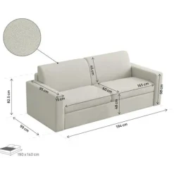 Sofa med sovesofa i stof 