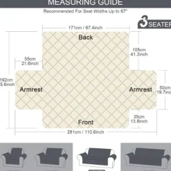 Sofabetræk - DARMOWADE - 3-personers - Vandtæt - Polyester - Mørkegrå Dark Gray
