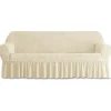 Sofabetræk - 3-personers - HONTTOR - Holdbart - Høj elasticitet - Størrelse L - Beige