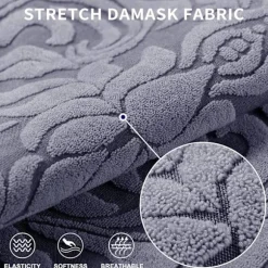 Sofabetræk 2-delt Jacquard Damask Betræk til 2 Hynder Strækbart Sofabetræk Møbelbeskytter Stolebetræk til Stue Børn, Kæledyr (Med