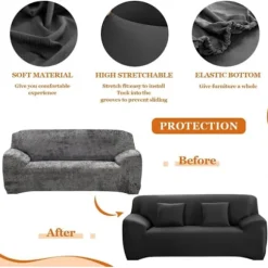 Sofabetræk 3-personers L-form Universal Sofakast, Blød Spandex, Skridsikker, Vaskbar, Elastisk Rem Sofabeskyttelse, Strækbar Sofabetræk Red Single seat (90–110 cm) | Fyndiq