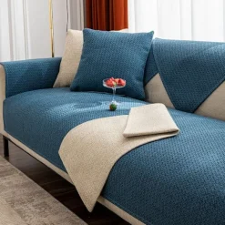 Sofabetræk Sofabeskyttelse Skridsikkert Vintage Design Sofabeskyttelse, Hunde Kat Kaste Hundetæppe Hjørnesofa Beskyttelsesbetræk Dark blue 70*180cm