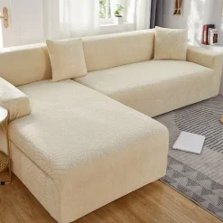 Sofabetræk, Sofabeskyttelse, Sofabetræk 2 Personers, Sofabetræk, Strækbart Sofabetræk, Plaid, Universal Sofabetræk White 145-185cm