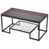 Sofabord - DUOKU - Firkantet - Tempereret Glas - Metal - 2 Niveauer
