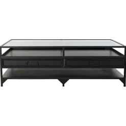 Sofabord - Loft - Sort - Metal - Glas