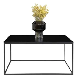Sofabord - NINO - Træ og metal - Rektangulært - Moderne - Design Svart