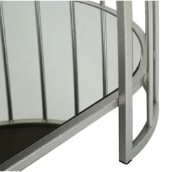 Sofabord – Sølvmetal, marmorlook, 90x50x45 cm