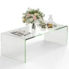 Sofabord glasbord U-formet sidebord lavet af hærdet glas 108 x 50 x 35 cm