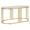 Sofabord, marmorlignende bordplade, 90x50x45 cm