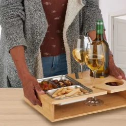Sofabord med bakke i rustfrit stål