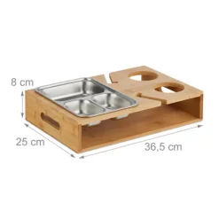 Sofabord med bakke i rustfrit stål