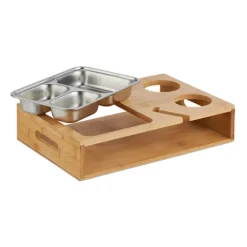 Sofabord med bakke i rustfrit stål