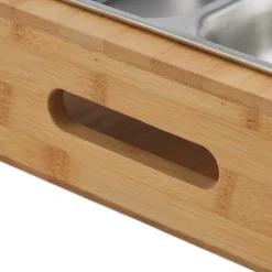 Sofabord med bakke i rustfrit stål