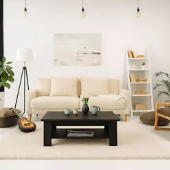 Sofabord med nederste hylde – Moderne design, nem rengøring