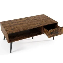 Sofabord med skuffe og åben hylde, 109 x 55 x 39,5 cm