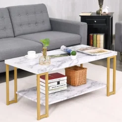 Sofabord sidebord sofabord sidebord konsolbord sofabord gyldent og hvidt
