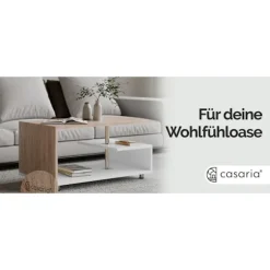 Sofabord 95x55x50cm, Moderne Design, Justerbare Fødder, Opbevaring