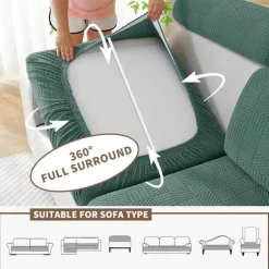 Sofahynde Betræk, Strækbart, Elastisk Hyndebetræk, Sofahyndebetræk, Universal Sofahyndebetræk, Sofahynde Sofabetræk Gray Backrest size L