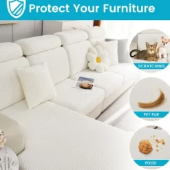 Sofahyndebetræk, Universal Stretch Sofabetræk L Form, Hjørnesofabetræk, Sofahyndebeskytterbetræk (Produkt som vist på Figur 3)