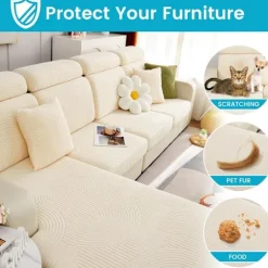 Sofahyndebetræk, Universal Stretch Sofabetræk L Form, Hjørnesofabetræk, Sofahyndebeskytterbetræk (Produkt som vist på Figur 3)