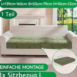 Sofaovertræk - Universal elastisk sofaovertræk til hynder, skridsikkert, vaskbart og let at pleje, ideelt til sofabeskyttelse green 65*165cm