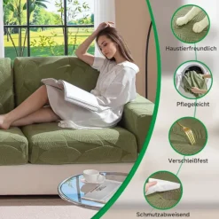Sofaovertræk - Universal elastisk sofaovertræk til hynder, skridsikkert, vaskbart og let at pleje, ideelt til sofabeskyttelse green 65*165cm