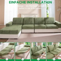 Sofaovertræk - Universal elastisk sofaovertræk til hynder, skridsikkert, vaskbart og let at pleje, ideelt til sofabeskyttelse green 65*165cm