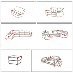 Sofaovertræk elastisk stræksofaovertræk, til 1-personers L-formet hjørnesofa kræver to（C）