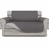 Sofaovertræk, Skridsikkert, Vendbart Møbelbeskyttelse, Vandtæt, Sofabeskyttelse med Elastiske Bånd, Husdyrsbeskyttelse (Enkeltpersoners, Grå)