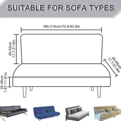 Sofaovertræk uden armlæn 3-personers universal stretch Clic C
