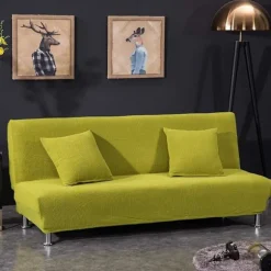 Sofaovertræk uden armlæn strækbart overtræk til sovesofa