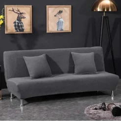 Sofaovertræk uden armlæn strækbart overtræk til sovesofa