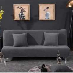 Sofaovertræk uden armlæn strækbart overtræk til sovesofa